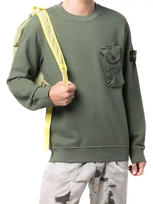 Men's Wappen Patch Pocket Sweatshirt Green - STONE ISLAND - BALAAN 2