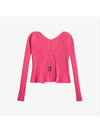 La Maille Pralu Longue Micro Charm Logo Cardigan Pink - JACQUEMUS - BALAAN 2