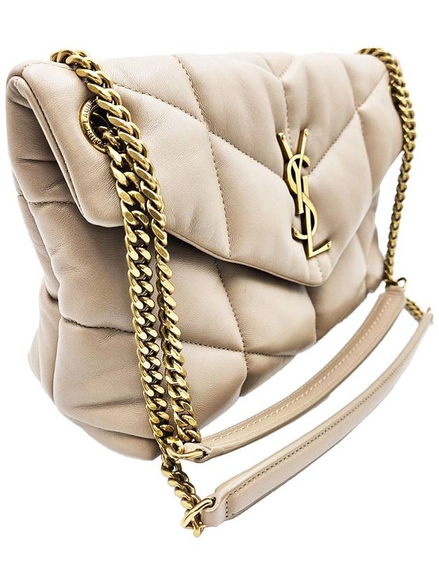 Saint Laurent 577476 Blanc Vintage Nappa Quilted Lulu Puffer Small Chain Shoulder Bag - SAINT LAURENT - BALAAN 3