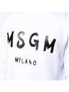 Milano Brushed Logo Sweatshirt White - MSGM - BALAAN 4