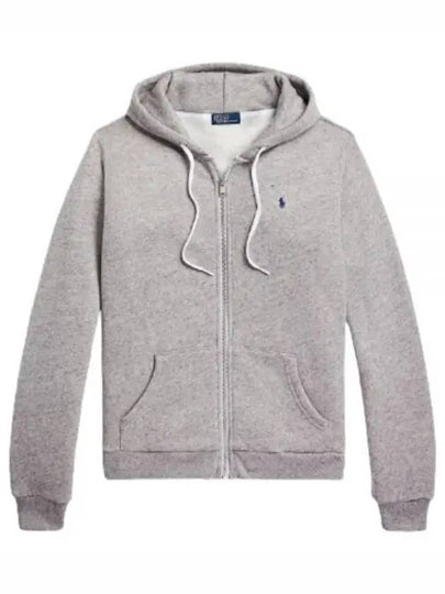 Embroidered Logo Pony Zip-Up Hoodie Grey - POLO RALPH LAUREN - BALAAN 2