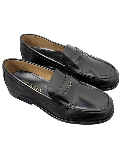 Brushed Leather Loafers Black - PRADA - BALAAN 2