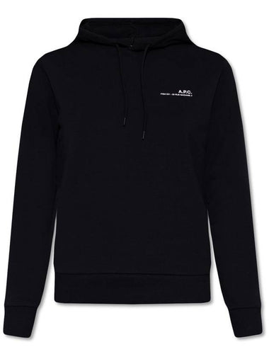 Women's Item Logo Print Hoodie Black - A.P.C. - BALAAN 1