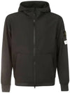 Men's Wappen Patch Softshell Zip Up Hoodie Black - STONE ISLAND - BALAAN 2