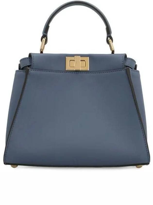 Peekaboo Small Leather Tote Bag Blue - FENDI - BALAAN 2