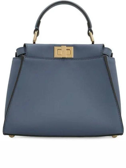 Peekaboo Small Leather Tote Bag Blue - FENDI - BALAAN 2