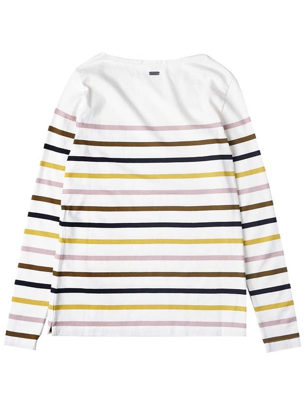 Logo Stripe Long Sleeve T-Shirt White - BARBOUR - BALAAN 3