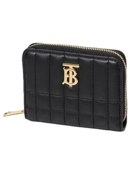 Lola Zipper Quilted Leather Half Wallet Black - BURBERRY - BALAAN 2