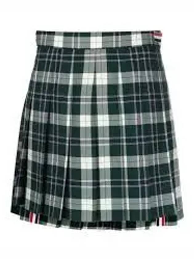 Women's Tartan Twill Mini Pleated Skirt Green - THOM BROWNE - BALAAN 2