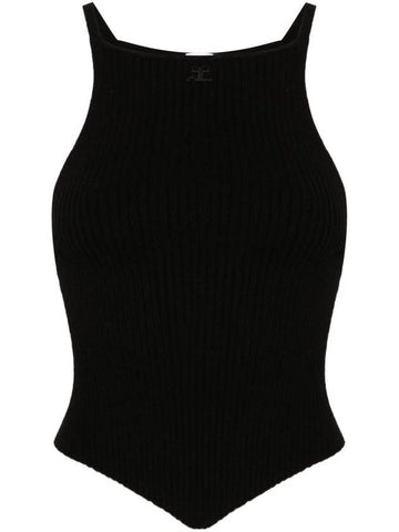 Courrèges Pointy Ribbed Knit Tank Top Clothing - COURREGES - BALAAN 1