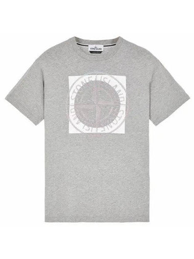 Compass Logo Printing Short Sleeve T-Shirt Grey - STONE ISLAND - BALAAN 1