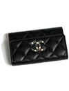 Classic Caviar Season Logo Card Wallet Black AP3608 Kleokdok - CHANEL - BALAAN 5