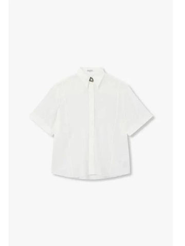 Women s Roll up Short Sleeve Silk Shirt White - BRUNELLO CUCINELLI - BALAAN 1