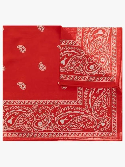 Paisley Heart Logo Print Muffler Red - AMI - BALAAN 2