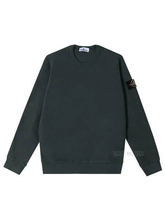 Brushed Cotton Fleece Garment Dyed Crewneck Sweatshirt Lead - STONE ISLAND - BALAAN 2