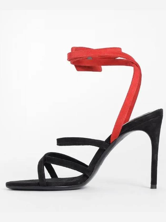 Women's Zip Tie Strappy Sandal Heels Black - OFF WHITE - BALAAN 4