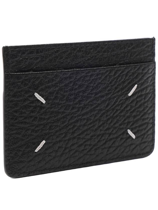 Grain Leather Stitch Card Wallet Black - MAISON MARGIELA - BALAAN 4