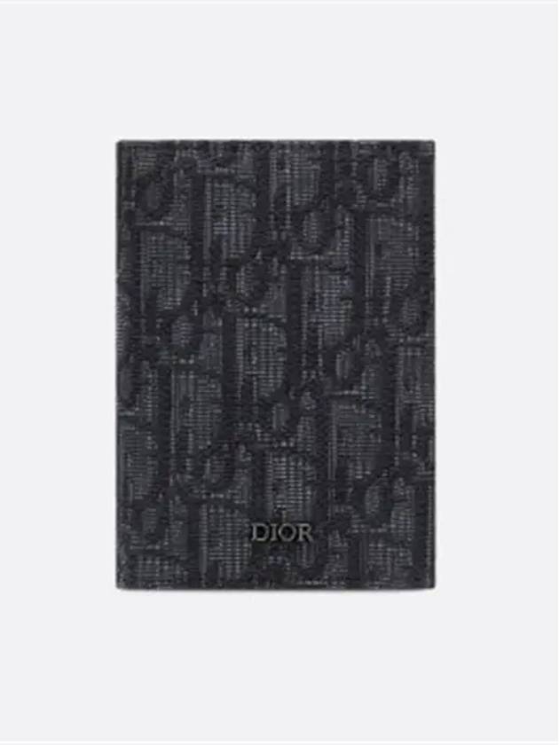 Bi-Fold Card Holder Black  Oblique Jacquard - DIOR - BALAAN 2