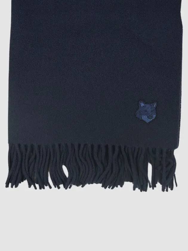 Wool Fox Head Muffler Navy - MAISON KITSUNE - BALAAN 3