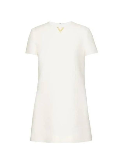 Wool Silk Blend Short Dress White - VALENTINO - BALAAN 2