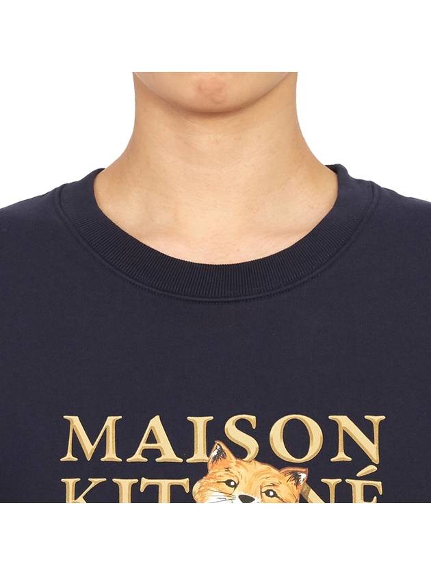 Fox Champion Print Sweatshirt Navy - MAISON KITSUNE - BALAAN 7