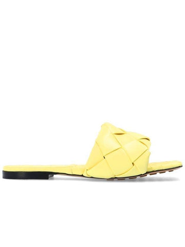 WoMen's Lido Leather Slippers Yellow - BOTTEGA VENETA - BALAAN 1