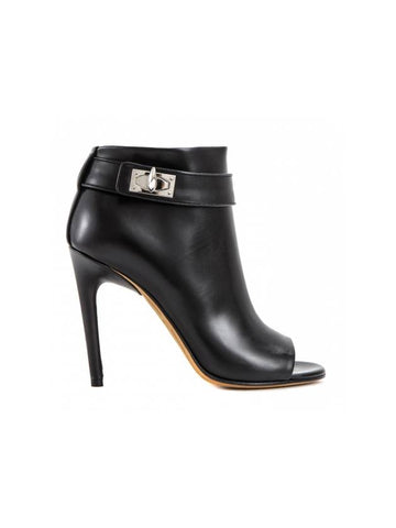 Shark Lock Open Toe Booties Black - GIVENCHY - BALAAN 1