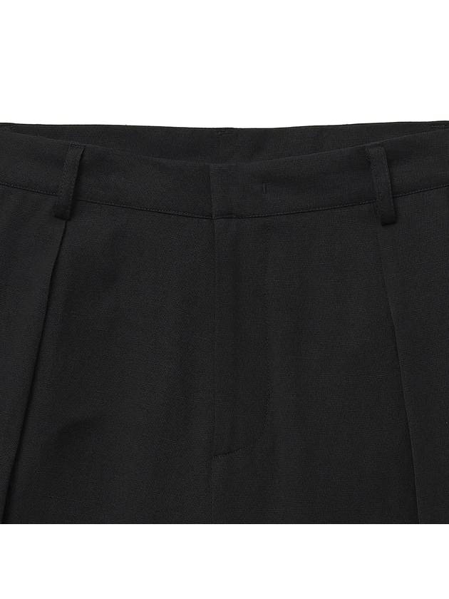 Linen Semi-Wide Pants Black - NOIRER FOR WOMEN - BALAAN 5