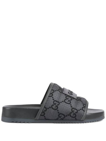 GG Slide Sandals Grey - GUCCI - BALAAN 1