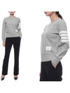 Engineered 4 Bar Stripe Loopback Jersey Knit Crewneck Sweatshirt Light Grey - THOM BROWNE - BALAAN 3