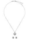 Idyllia Hyperbola Heart Earring Necklace Set Silver - SWAROVSKI - BALAAN 1