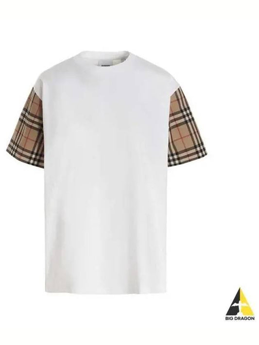 Vintage Check Sleeve Short Sleeve T-Shirt White - BURBERRY - BALAAN 2