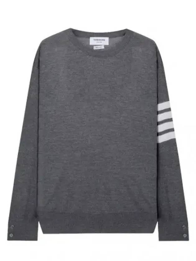 Diagonal striped merino wool knit men - THOM BROWNE - BALAAN 1