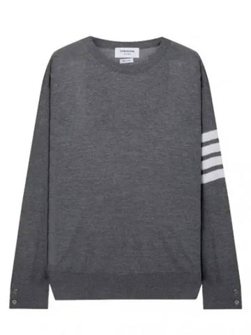 Diagonal striped merino wool knit men - THOM BROWNE - BALAAN 1