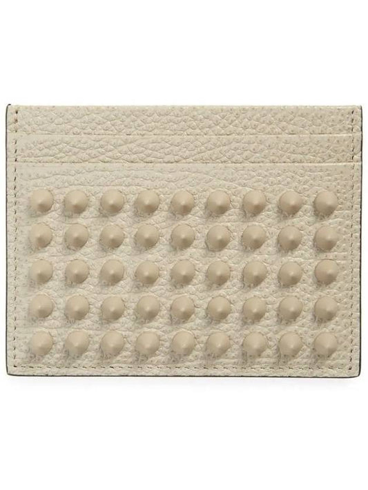 Chios Spike Card Wallet Beige - CHRISTIAN LOUBOUTIN - BALAAN 2