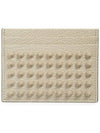 Chios Spike Card Wallet Beige - CHRISTIAN LOUBOUTIN - BALAAN 3