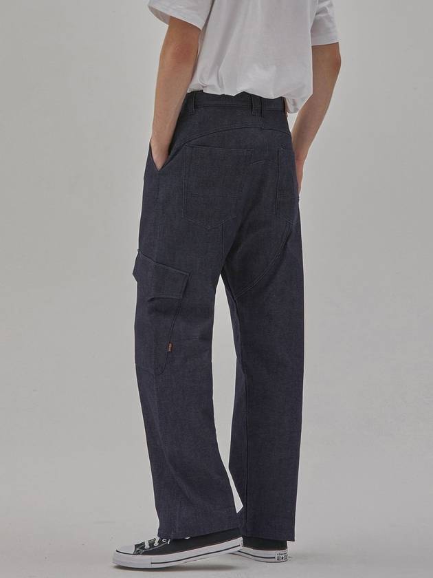 Denim selvedge side pocket pants indigo - CORK - BALAAN 3