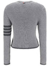 4 Bar Stripe Cable Knit Top Grey - THOM BROWNE - BALAAN 3