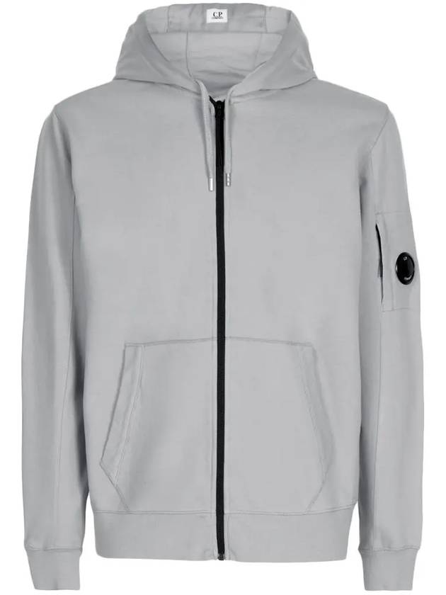 Lens Wappen Light Fleece Zip Up Hoodie Grey - CP COMPANY - BALAAN 3