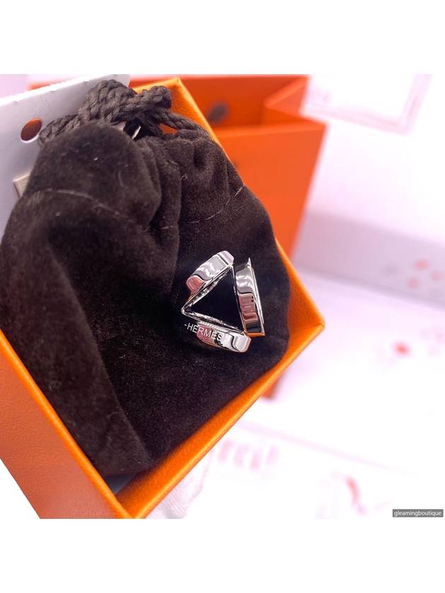 Mini Trio Twilly Scarf Ring Silver - HERMES - BALAAN 3