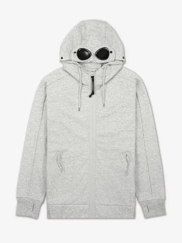 Diagonal Raised Fleece Goggle Zip-Up Hoodie Grey - CP COMPANY - BALAAN 2