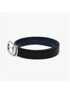 Metal Buckle Reversible Leather Belt Black Blue - MONTBLANC - BALAAN 5