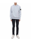 Logo Patch Cotton Fleece Hoodie Light Blue - STONE ISLAND - BALAAN 4