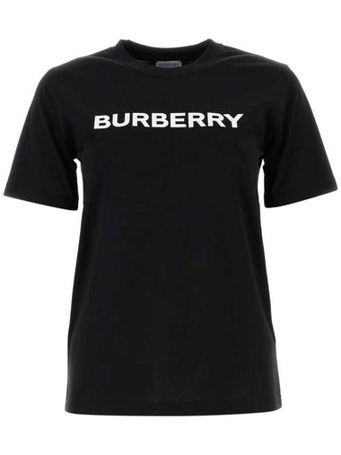 Logo Print Crew Neck Cotton Short Sleeve T-Shirt Black - BURBERRY - BALAAN 1