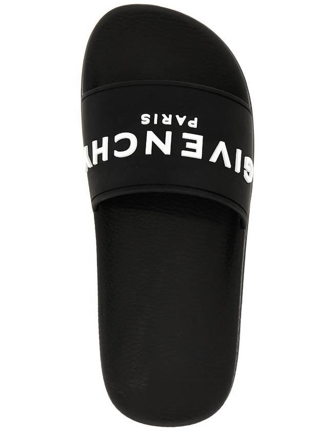 Logo Detail Slides Slippers Black - GIVENCHY - BALAAN 4