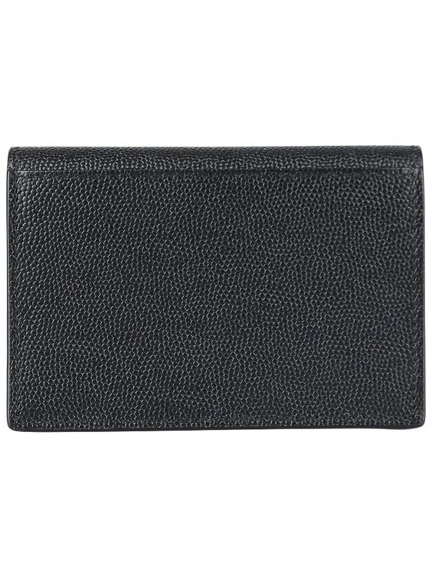 Business Flap in Grain De Poudre Embossed Leather Card Wallet Black - SAINT LAURENT - BALAAN 5