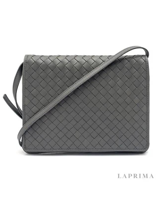 Intrecciato Flap Mini Cross Bag Grey - BOTTEGA VENETA - BALAAN 5