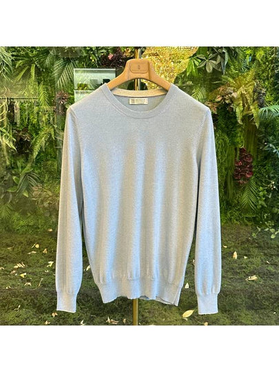 Crew Neck Cashmere Knit Top Light Blue - BRUNELLO CUCINELLI - BALAAN 2