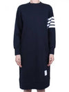 Classic Loopback 4-Bar Sweater Midi Dress Light Navy - THOM BROWNE - BALAAN 2