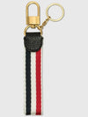 Tricolor striped strap lanyard goldtone key holder key ring - THOM BROWNE - BALAAN 2